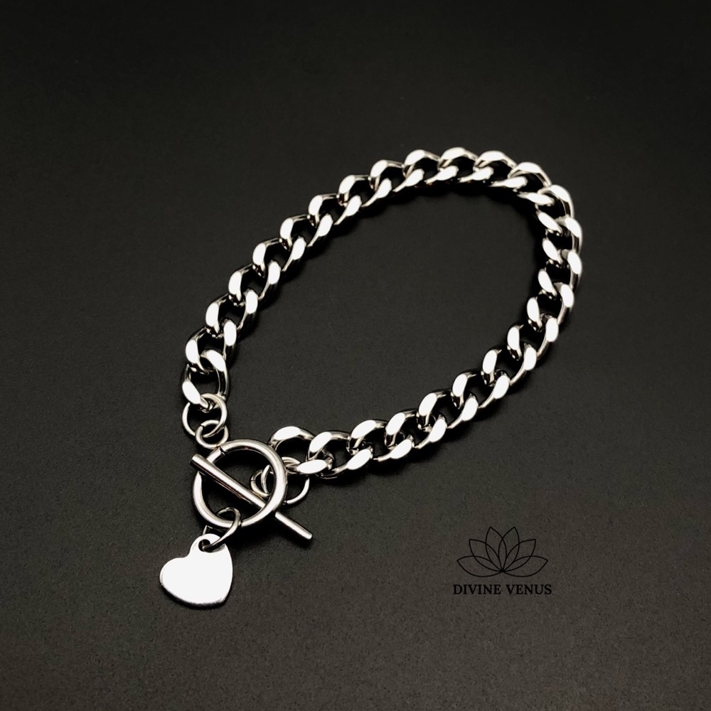 Toggle Clasp Curb Chain Bracelet | Stainless Steel